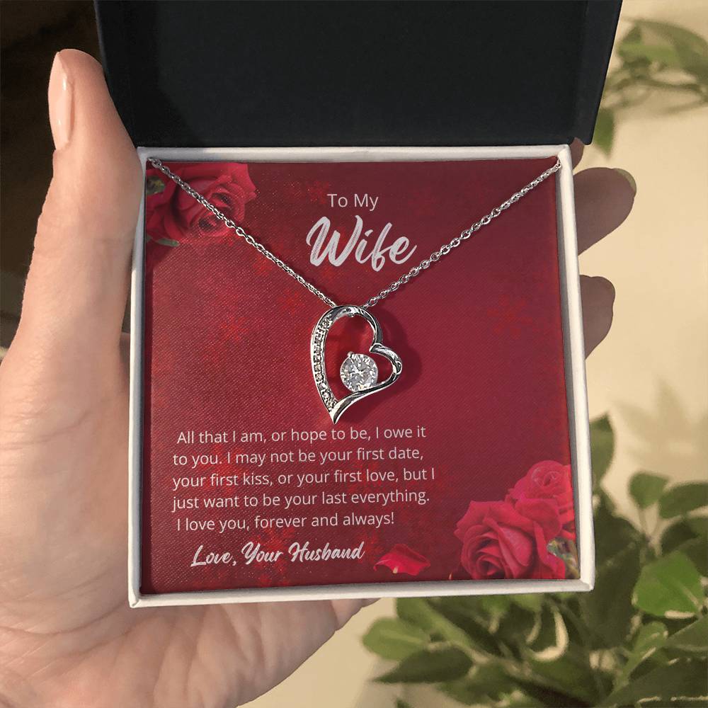 Forever Love Necklace for Wife – Valentine’s Day Gift Message Card