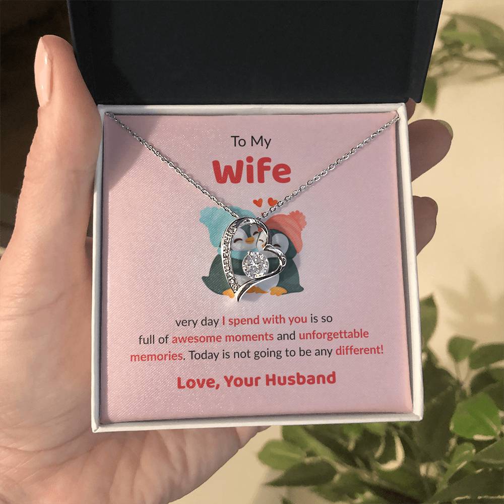 Forever Love Necklace for Wife – Forever & Always Love Note Included