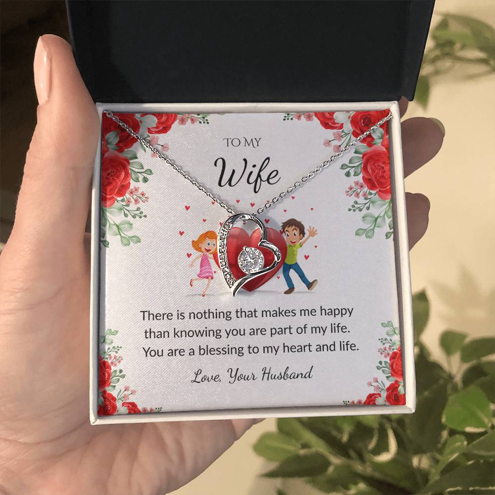 Forever Love Necklace for Wife – Eternal Bond Gift Card Included