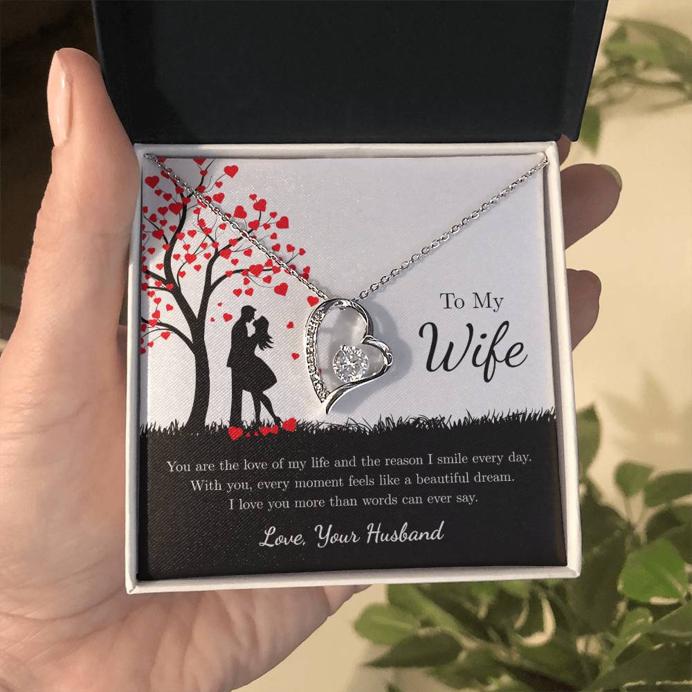 Forever Love Necklace for Wife – Soulmate Gift with Custom Card