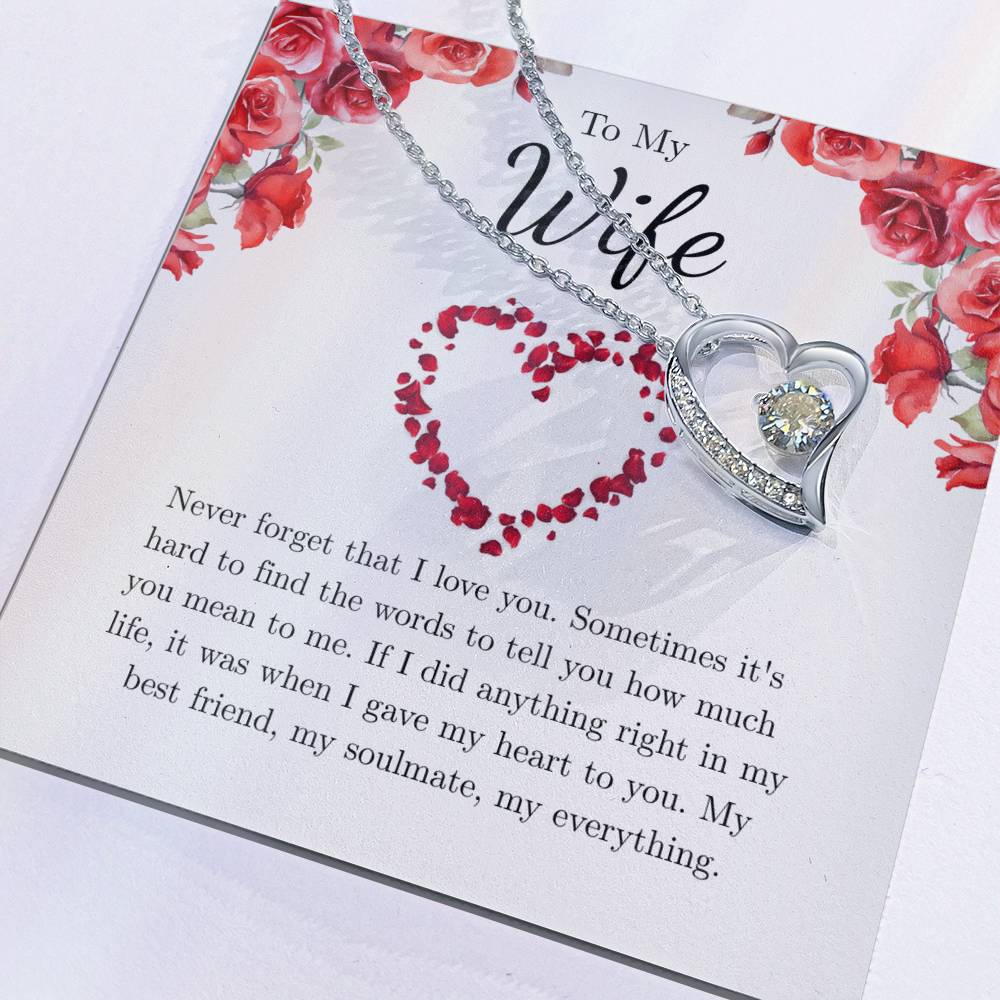 Forever Love Necklace for Wife – Just Because I Love You Message Card