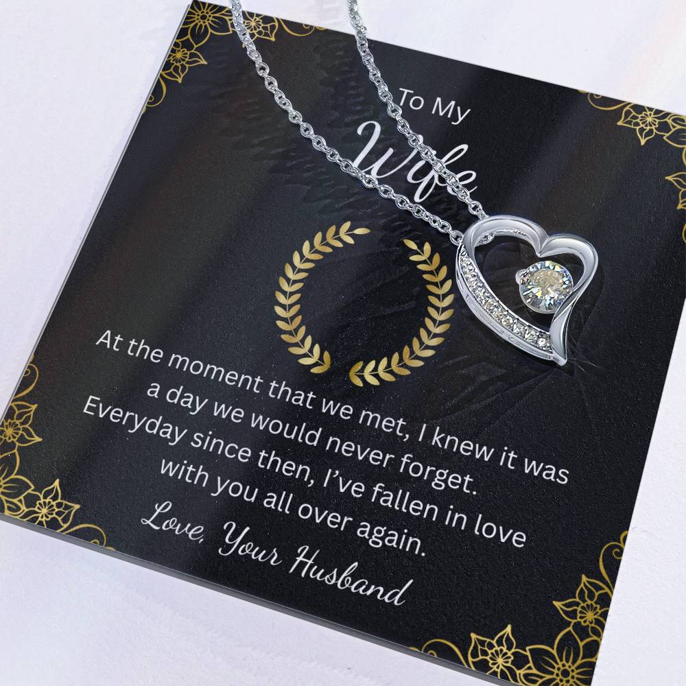 Forever Love Necklace for Wife – With All My Heart Message Card