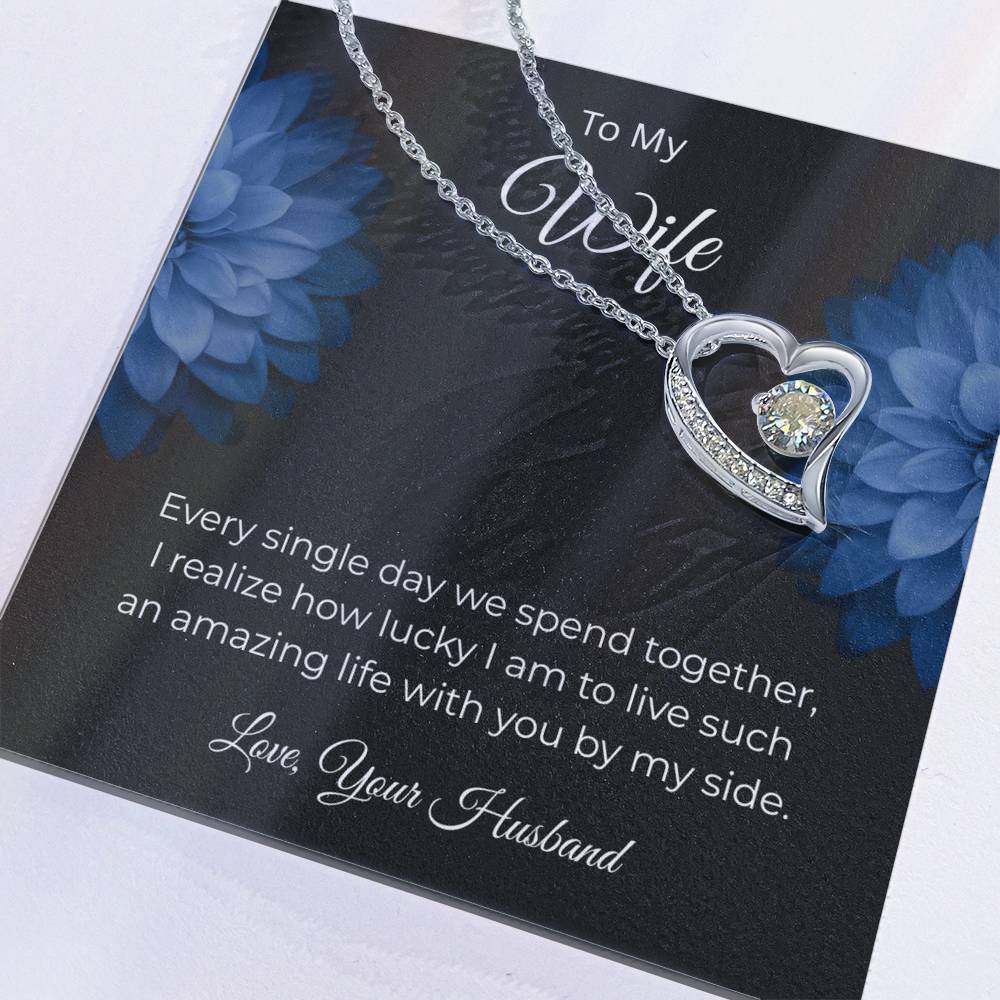Forever Love Necklace for Wife – To the Love of My Life Custom Note