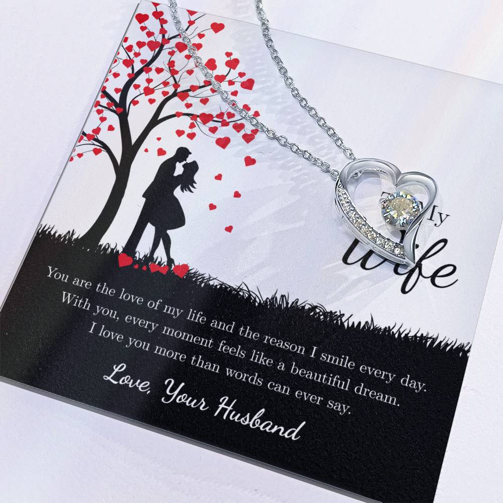 Forever Love Necklace for Wife – Soulmate Gift with Custom Card