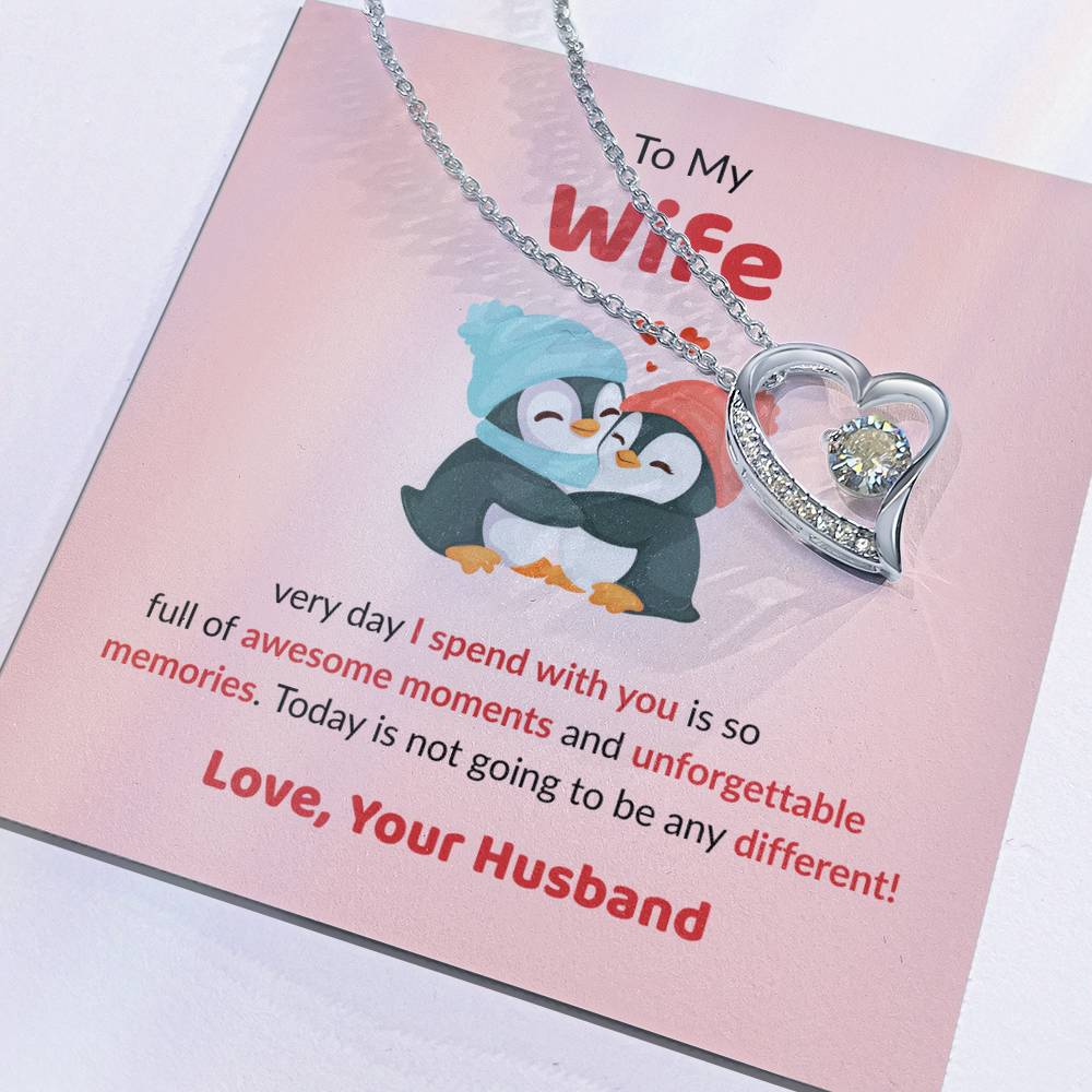 Forever Love Necklace for Wife – Forever & Always Love Note Included