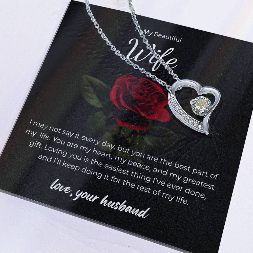 Forever Love Necklace for Wife – Custom Birthday Gift with Love Note