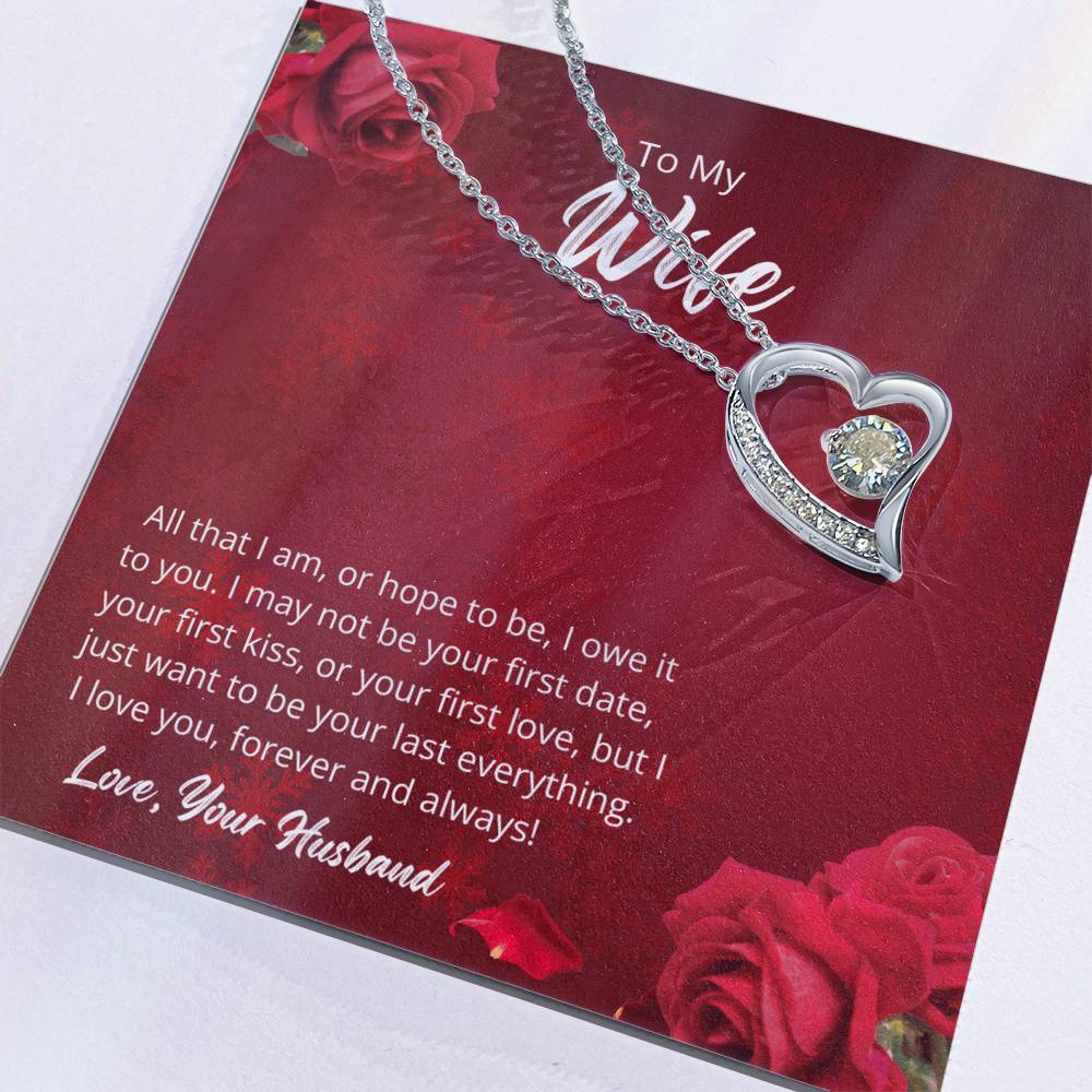 Forever Love Necklace for Wife – Valentine’s Day Gift Message Card