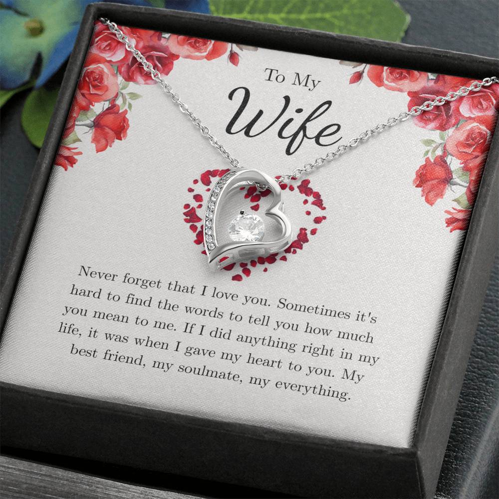Forever Love Necklace for Wife – Just Because I Love You Message Card