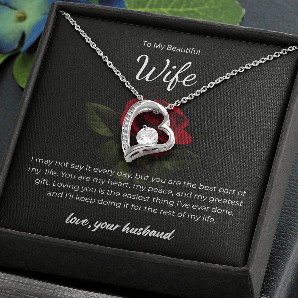 Forever Love Necklace for Wife – Custom Birthday Gift with Love Note