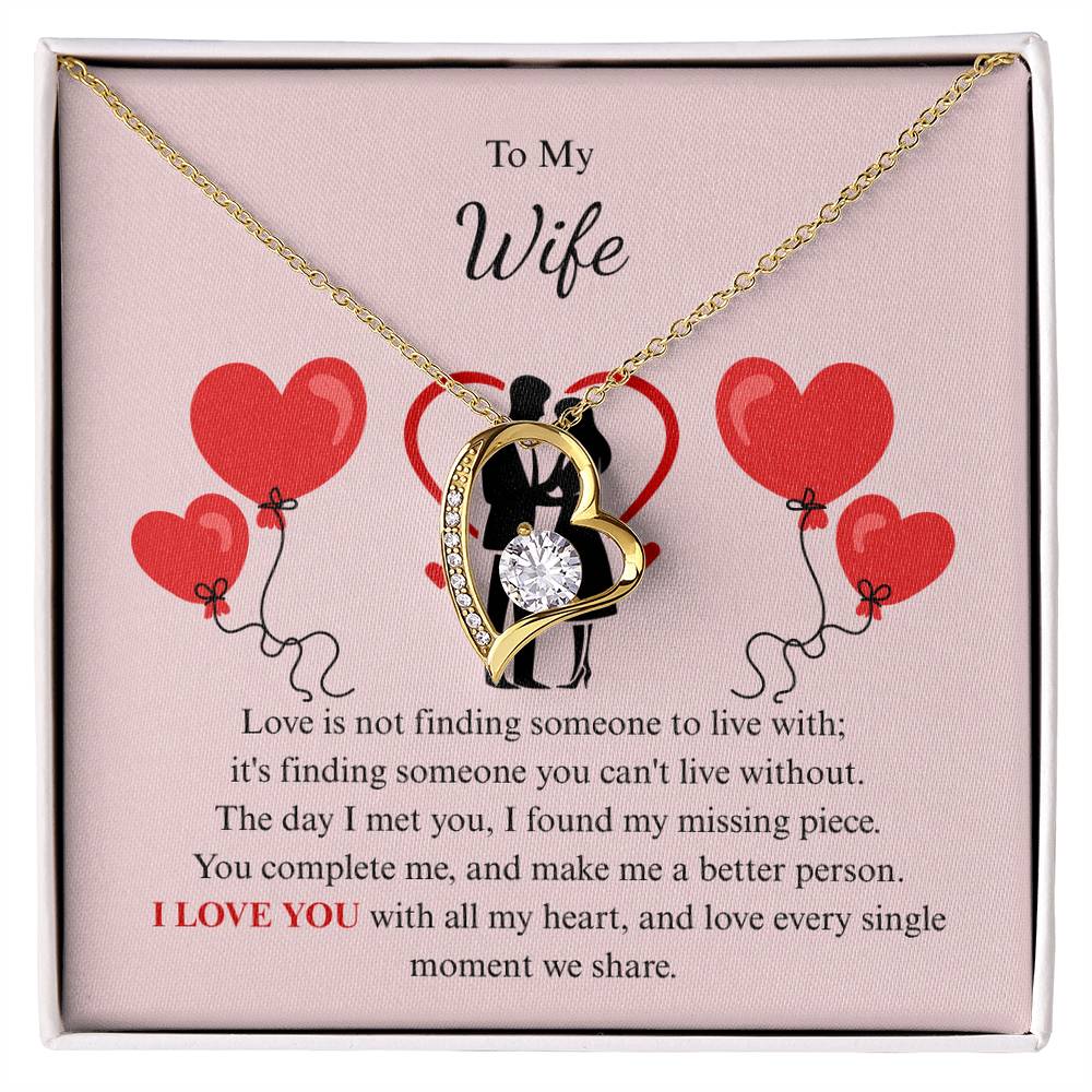 Forever Love Necklace for Wife – To My Queen Personalized Message
