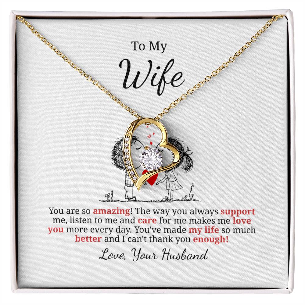 Forever Love Necklace for Wife – Surprise Gift with Custom Note Card