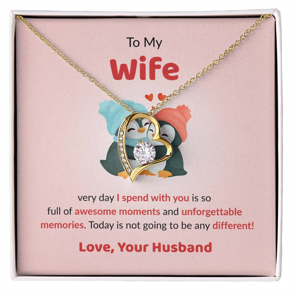 Forever Love Necklace for Wife – Forever & Always Love Note Included