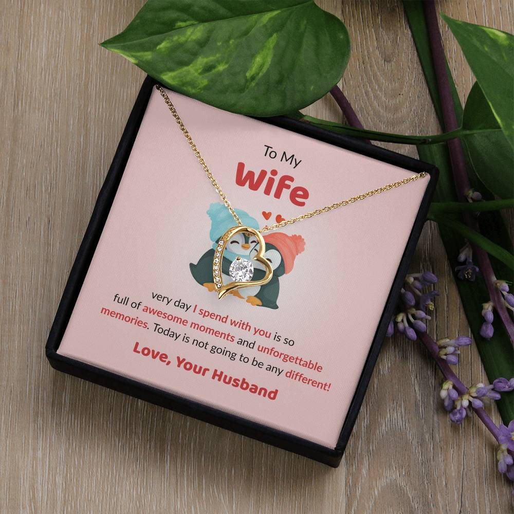 Forever Love Necklace for Wife – Forever & Always Love Note Included