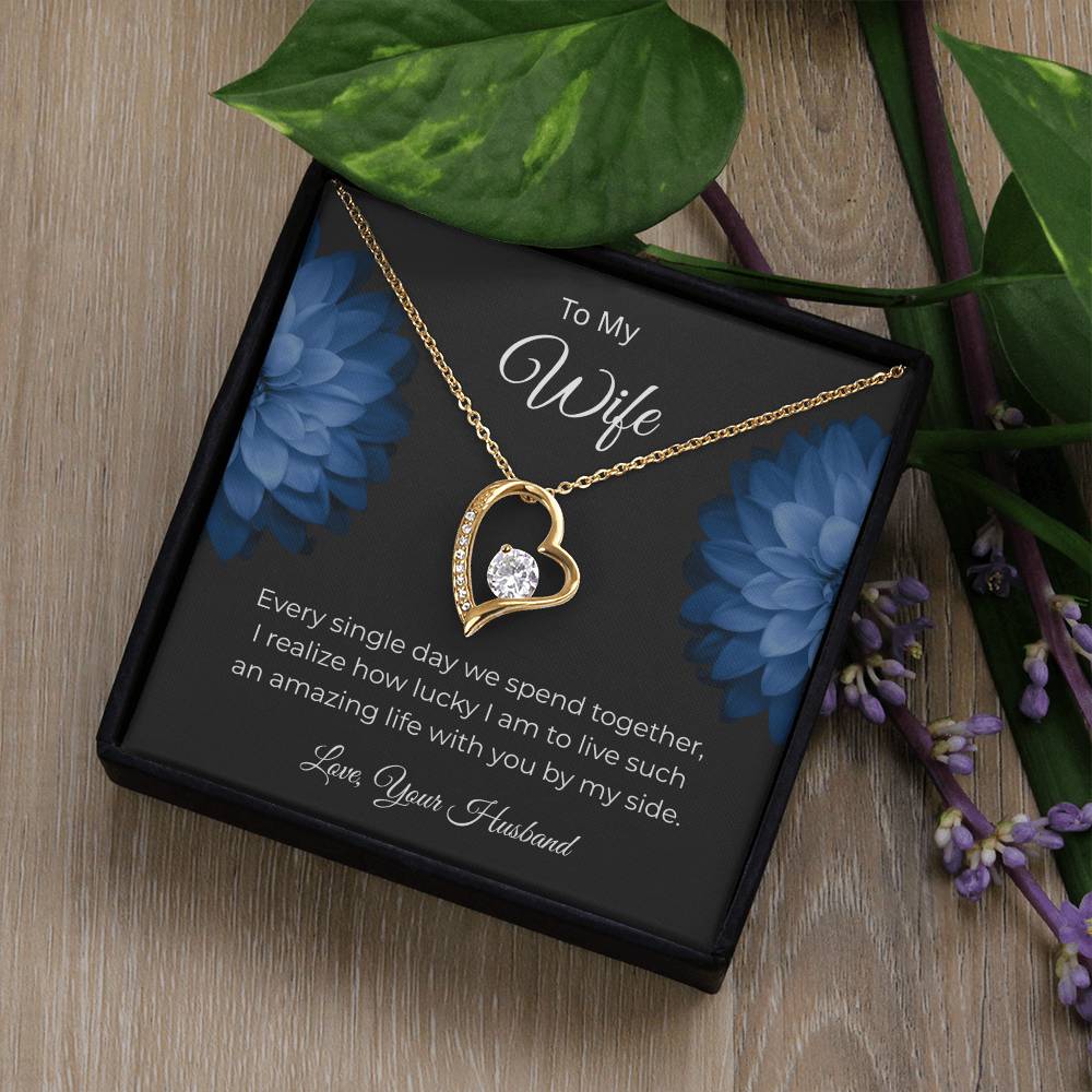 Forever Love Necklace for Wife – To the Love of My Life Custom Note