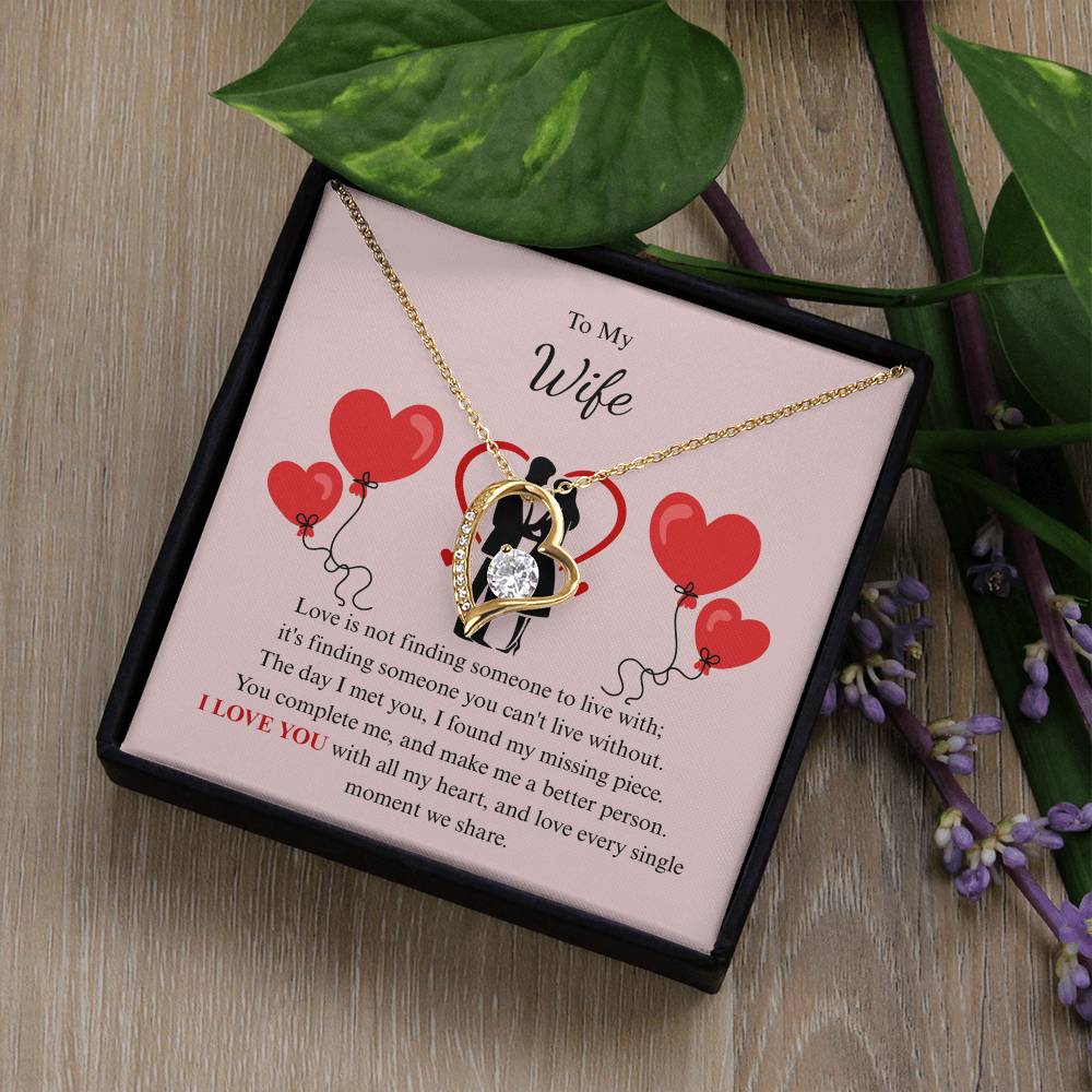 Forever Love Necklace for Wife – To My Queen Personalized Message