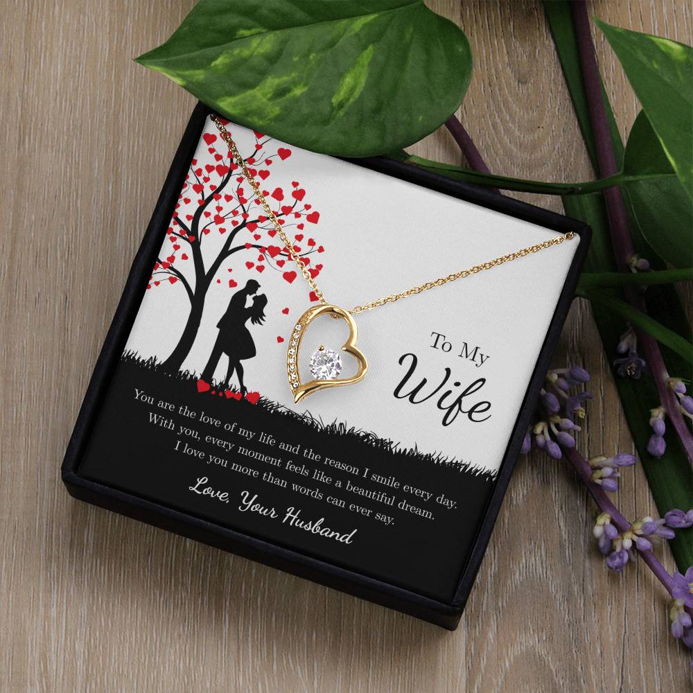 Forever Love Necklace for Wife – Soulmate Gift with Custom Card