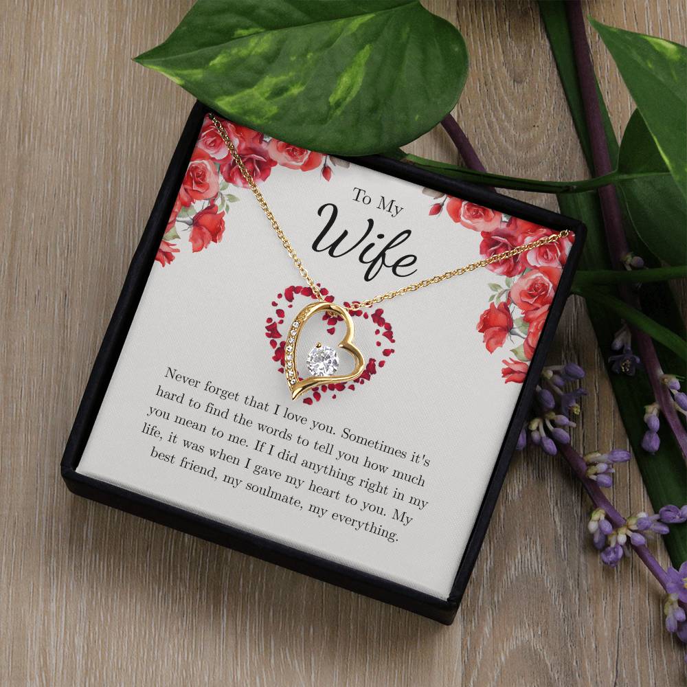 Forever Love Necklace for Wife – Just Because I Love You Message Card