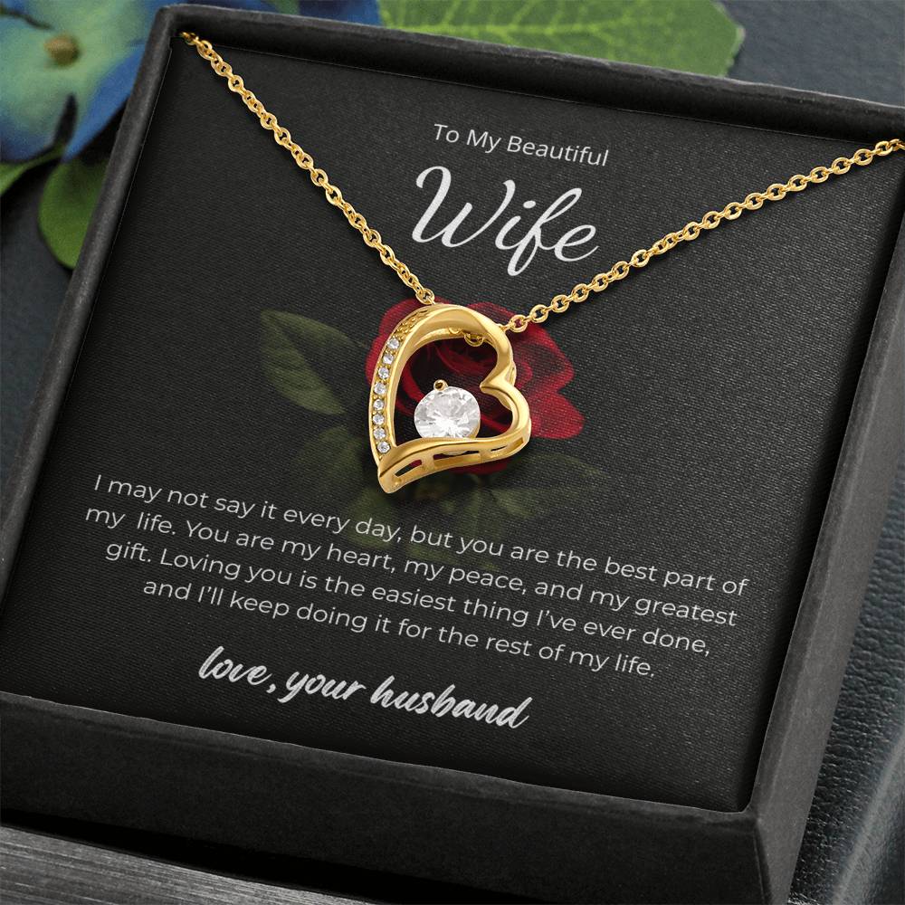 Forever Love Necklace for Wife – Custom Birthday Gift with Love Note
