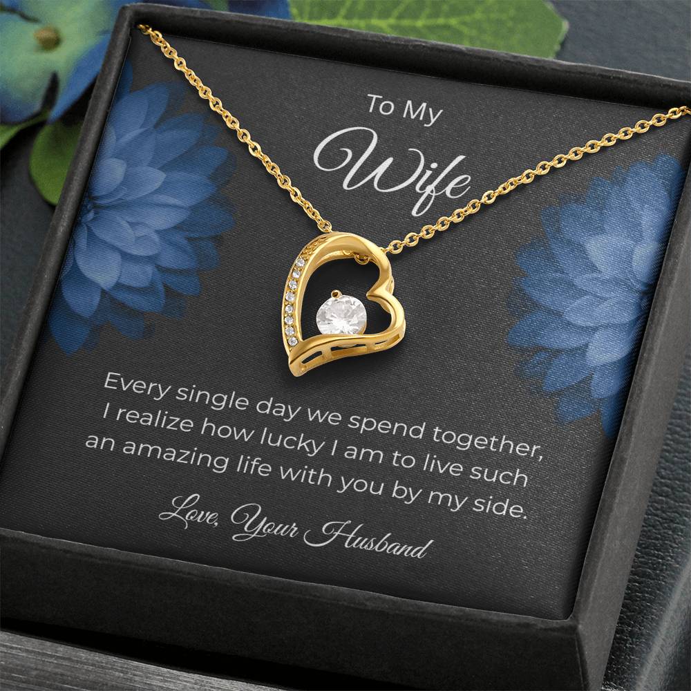 Forever Love Necklace for Wife – To the Love of My Life Custom Note