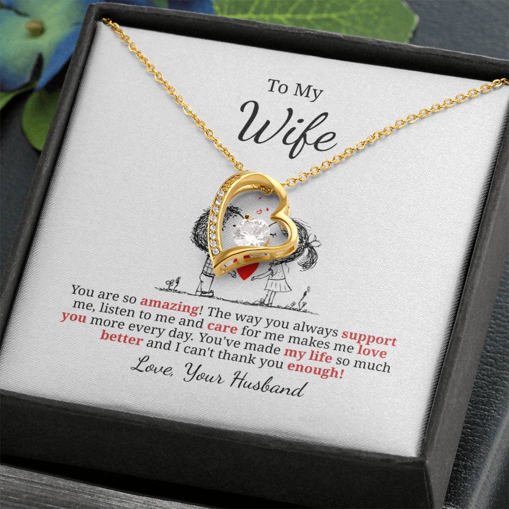 Forever Love Necklace for Wife – Surprise Gift with Custom Note Card