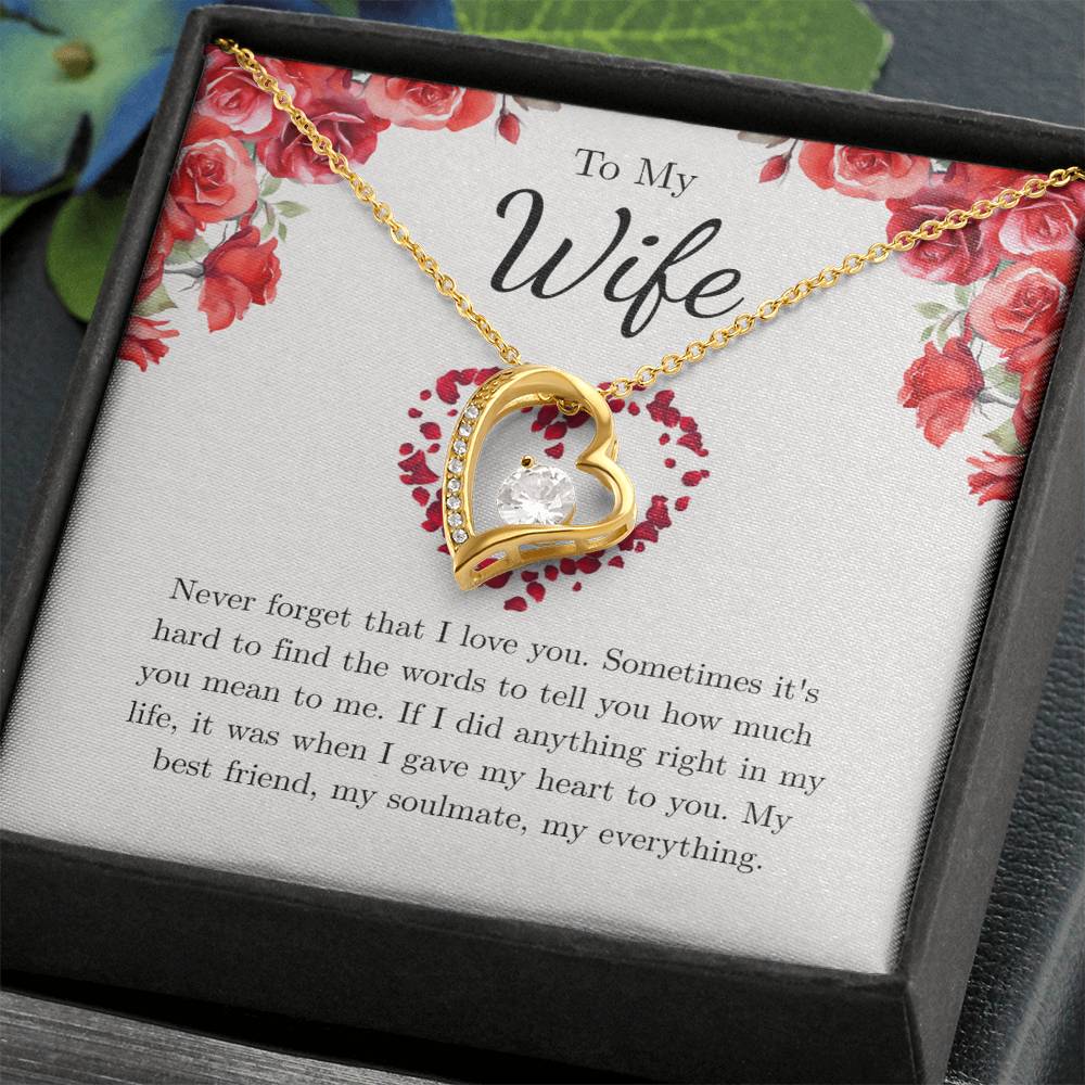 Forever Love Necklace for Wife – Just Because I Love You Message Card