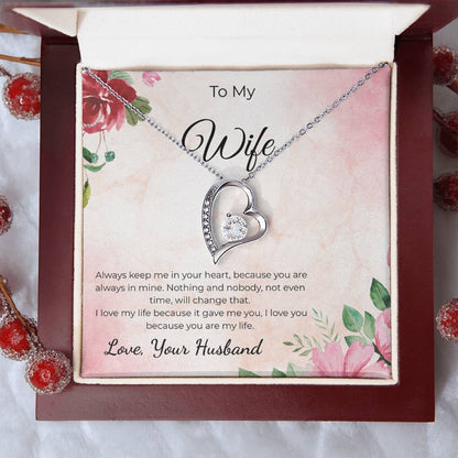 Forever Love Necklace for Wife – Romantic Anniversary Gift Card