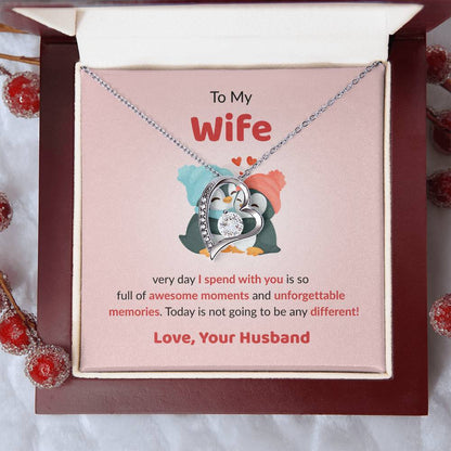 Forever Love Necklace for Wife – Forever & Always Love Note Included