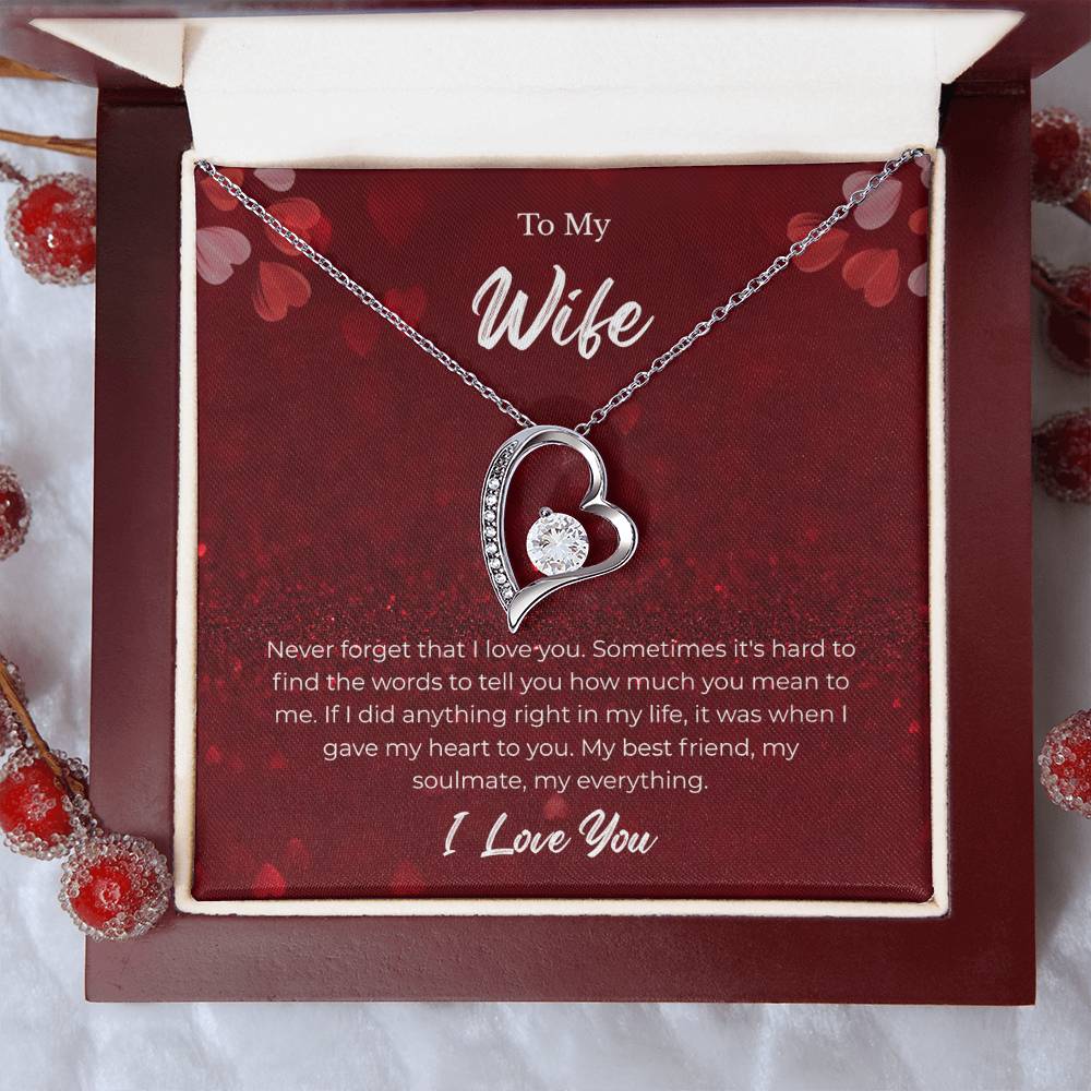 Forever Love Necklace for Wife – Wedding Day Keepsake with Note