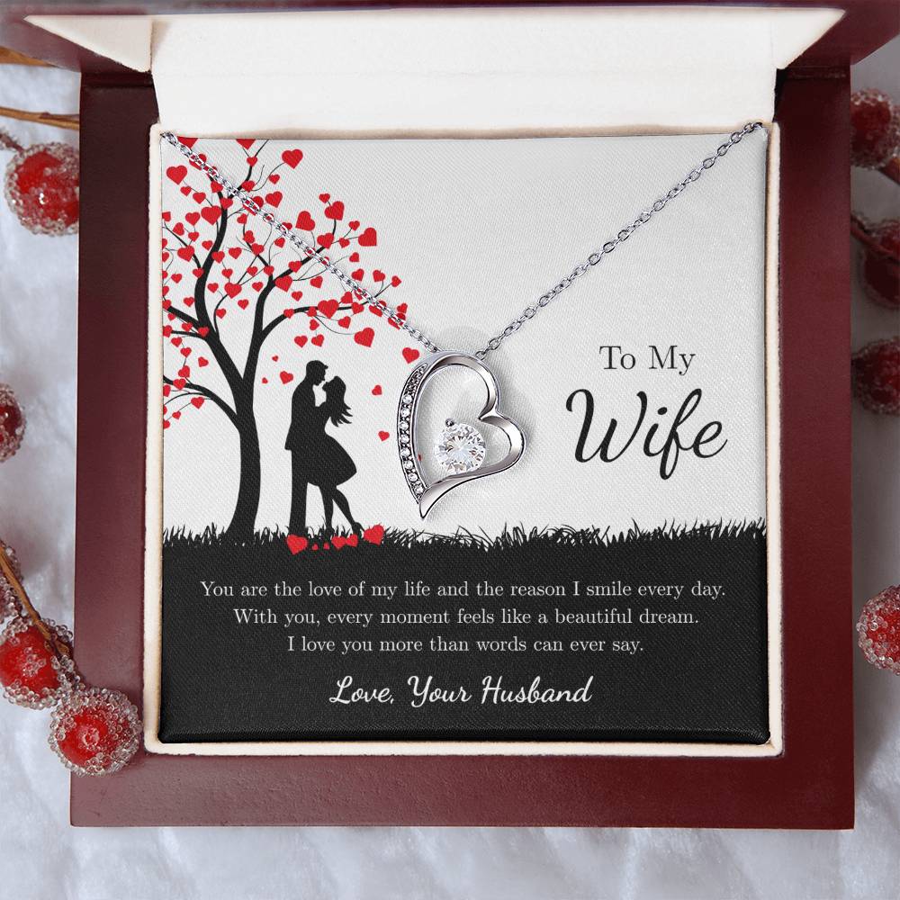 Forever Love Necklace for Wife – Soulmate Gift with Custom Card