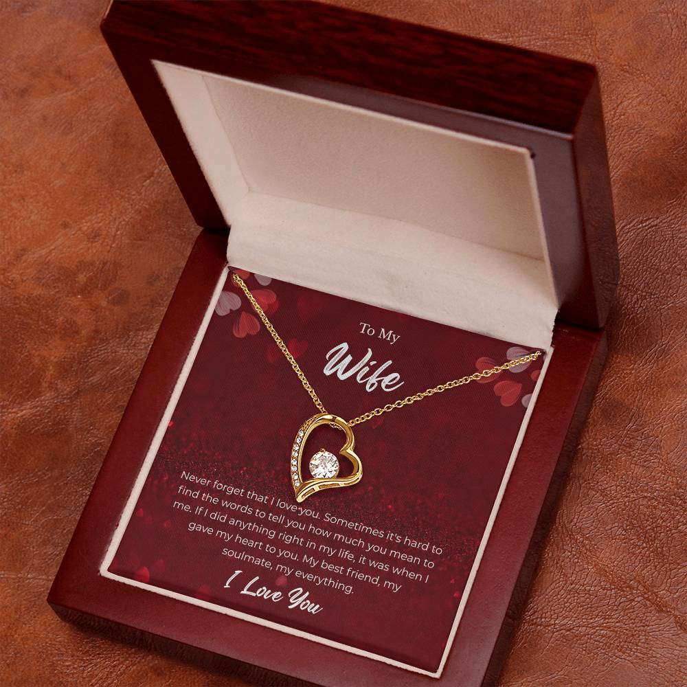 Forever Love Necklace for Wife – Wedding Day Keepsake with Note