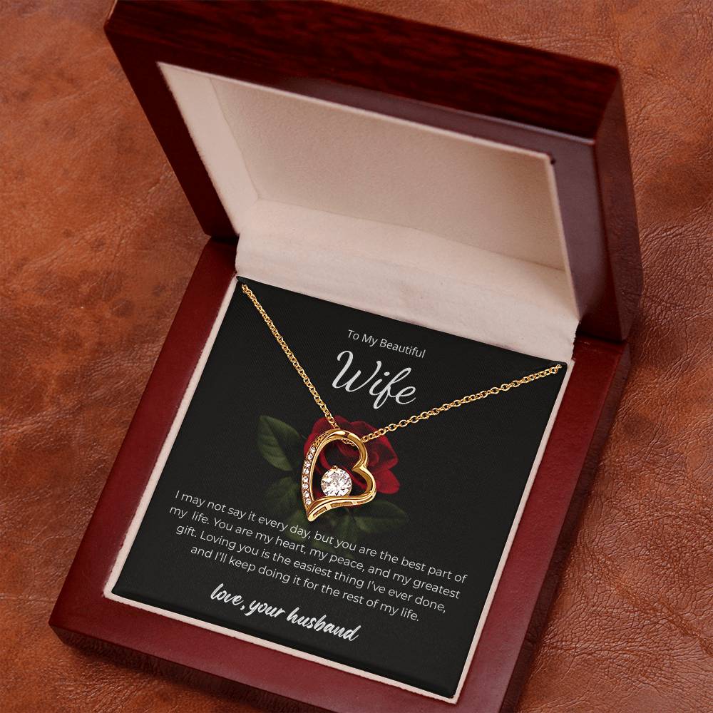 Forever Love Necklace for Wife – Custom Birthday Gift with Love Note
