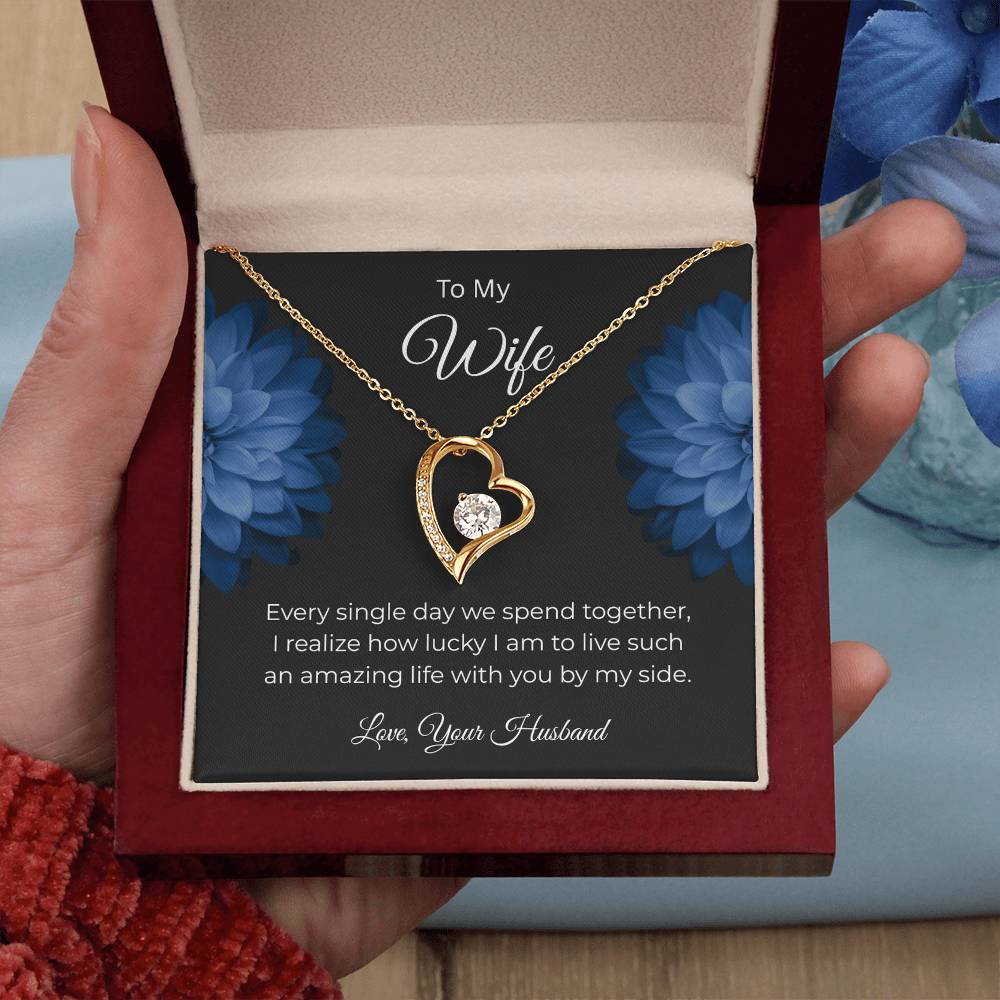Forever Love Necklace for Wife – To the Love of My Life Custom Note
