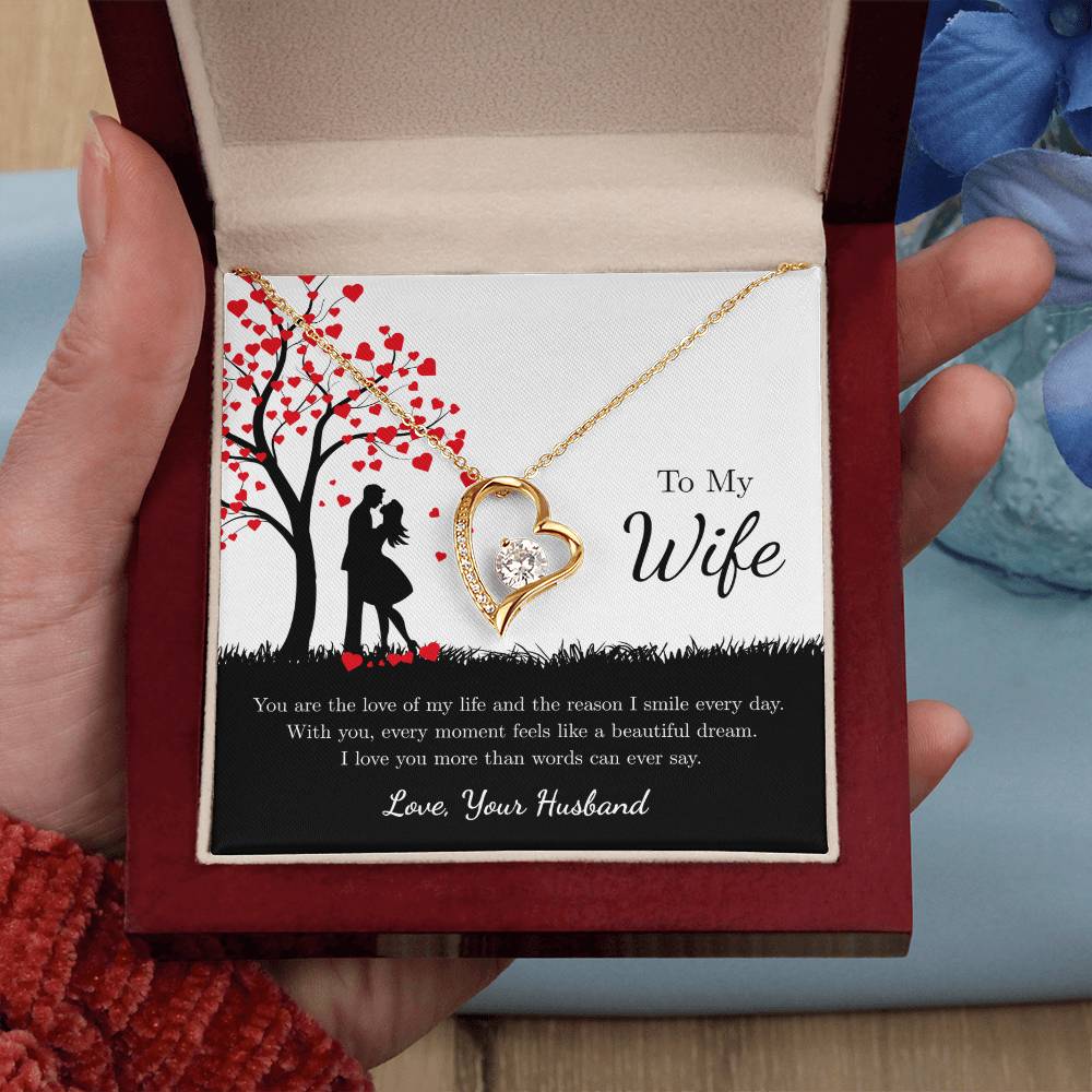 Forever Love Necklace for Wife – Soulmate Gift with Custom Card