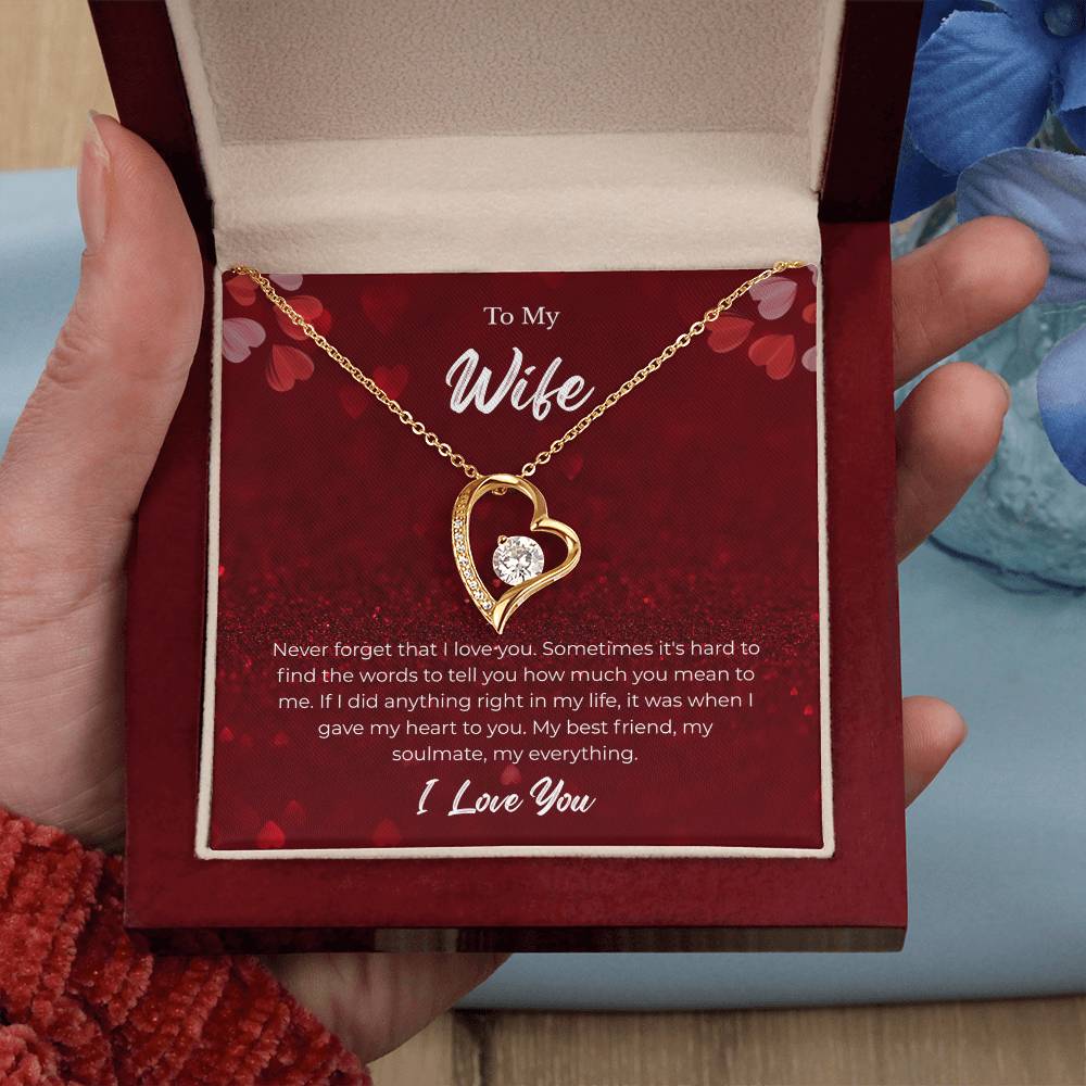 Forever Love Necklace for Wife – Wedding Day Keepsake with Note