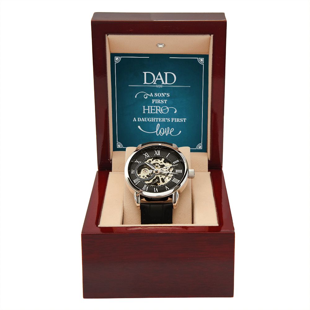 Luxurious Men's Openwork Watch - The Perfect Gift for Dad