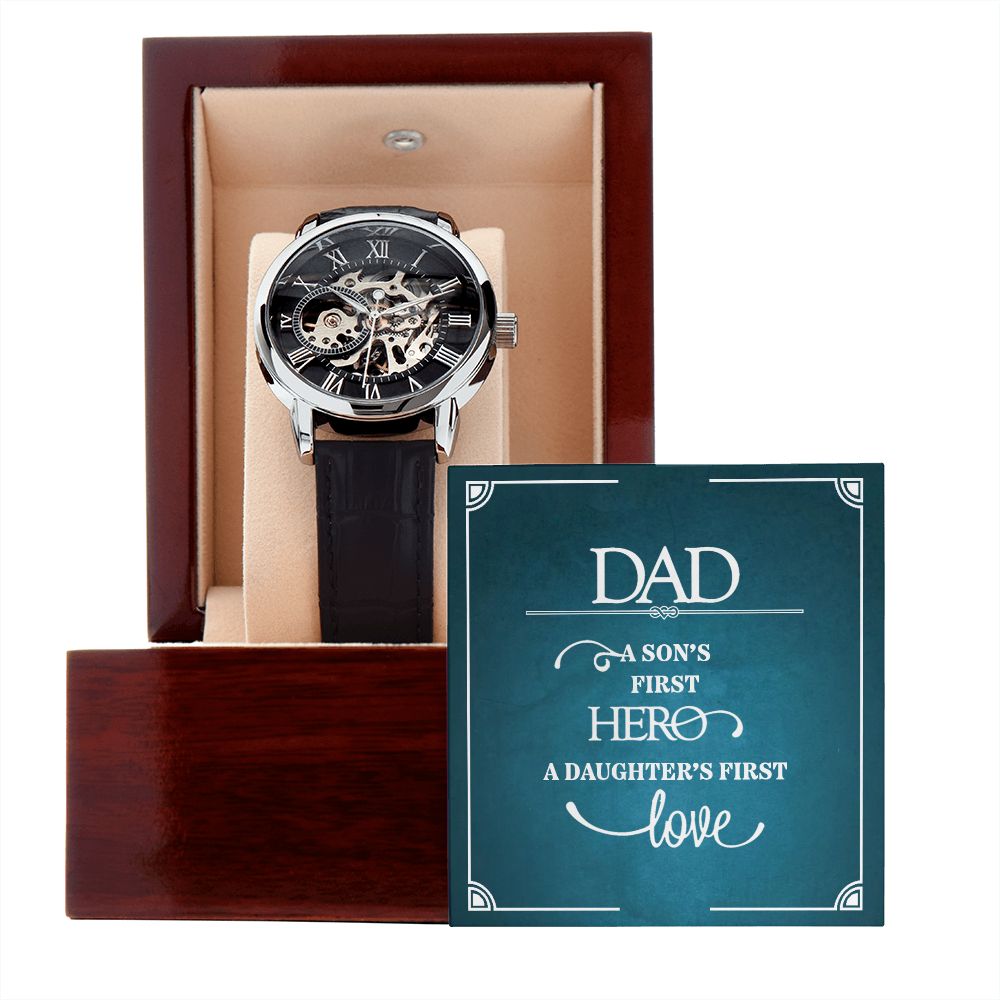 Luxurious Men's Openwork Watch - The Perfect Gift for Dad