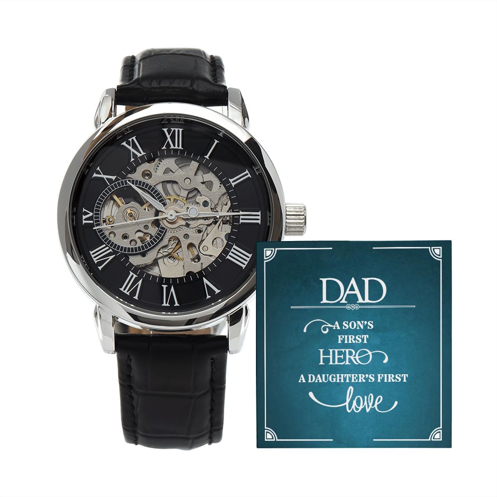 Luxurious Men's Openwork Watch - The Perfect Gift for Dad