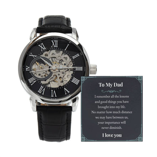 Luxury Automatic Skeleton Watch – To My Amazing Super Loving Dad Gift Set