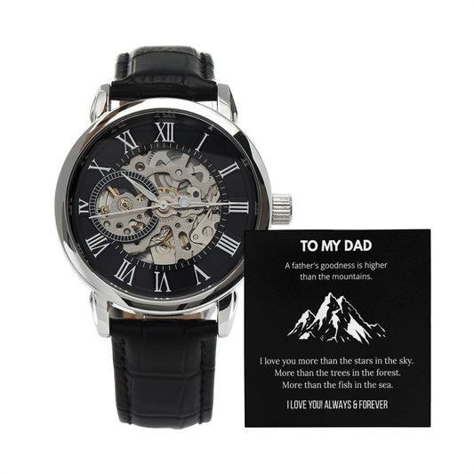 Luxury Automatic Skeleton Watch – To My Amazing Super Cool Dad Gift Set