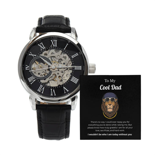 Luxury Automatic Skeleton Watch – To My Amazing Cool Dad Gift Set