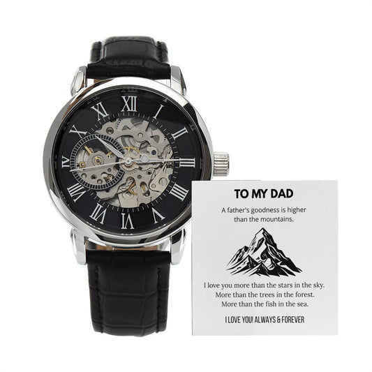 Luxury Automatic Skeleton Watch – To My Amazing Dad Gift Set