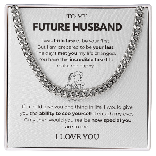 Cuban Link Chain for Future Husband – Personalized Gift Message Card
