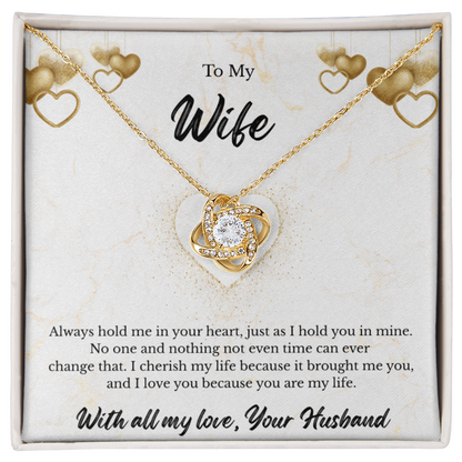 Love Knot Necklace for Wife - Personalized Gift Message Gard
