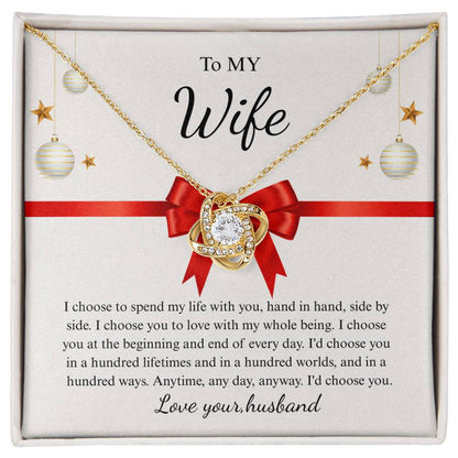 Love Knot Necklace for Wife – Just Because I Love You Gift Card