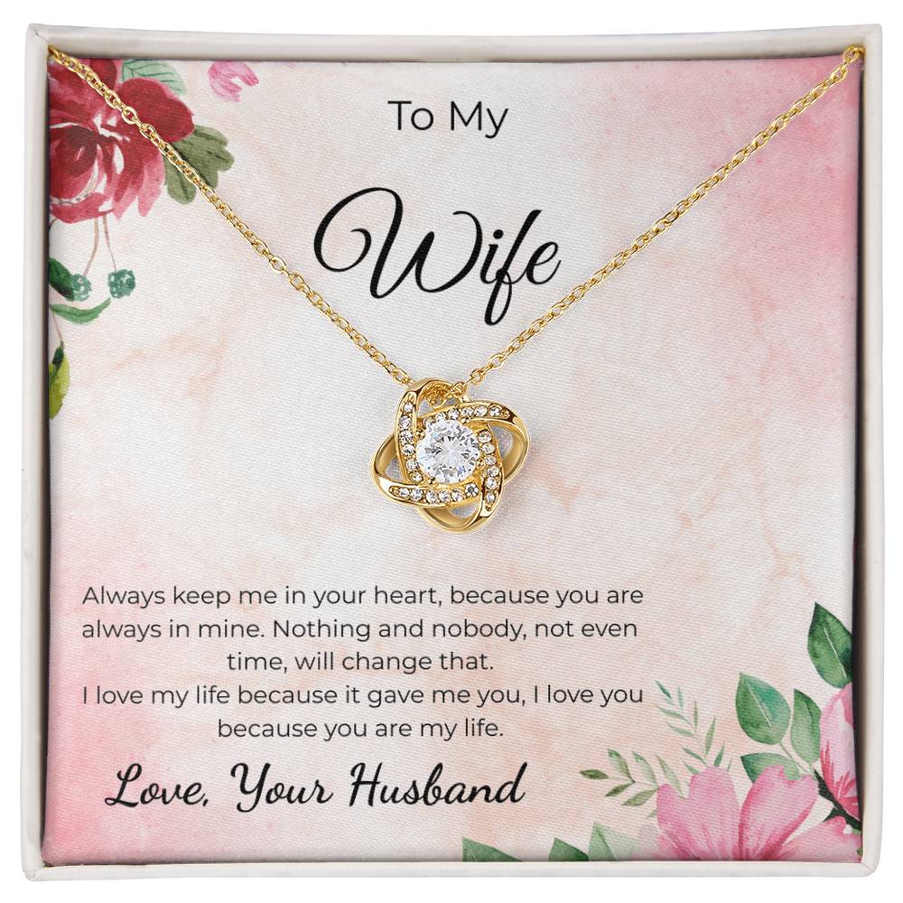 Love Knot Necklace for Wife – Personalized Gift Message Card