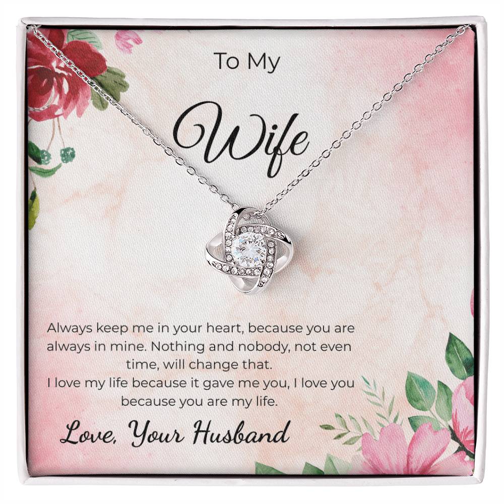 Love Knot Necklace for Wife – Personalized Gift Message Card