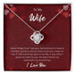 Love Knot Necklace for Wife – Heartfelt Valentine’s Day Message Card