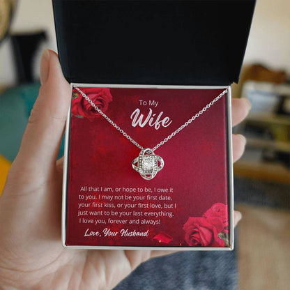 Love Knot Necklace for Wife – Meaningful Gift with Love Letter Card