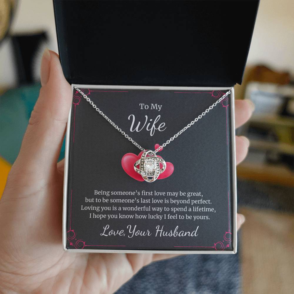 Love Knot Necklace for Wife – Thinking of You Sentimental Card