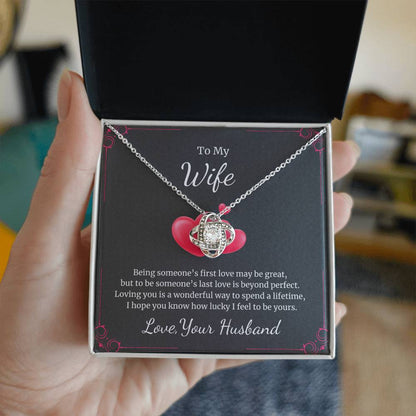 Love Knot Necklace for Wife – Thinking of You Sentimental Card